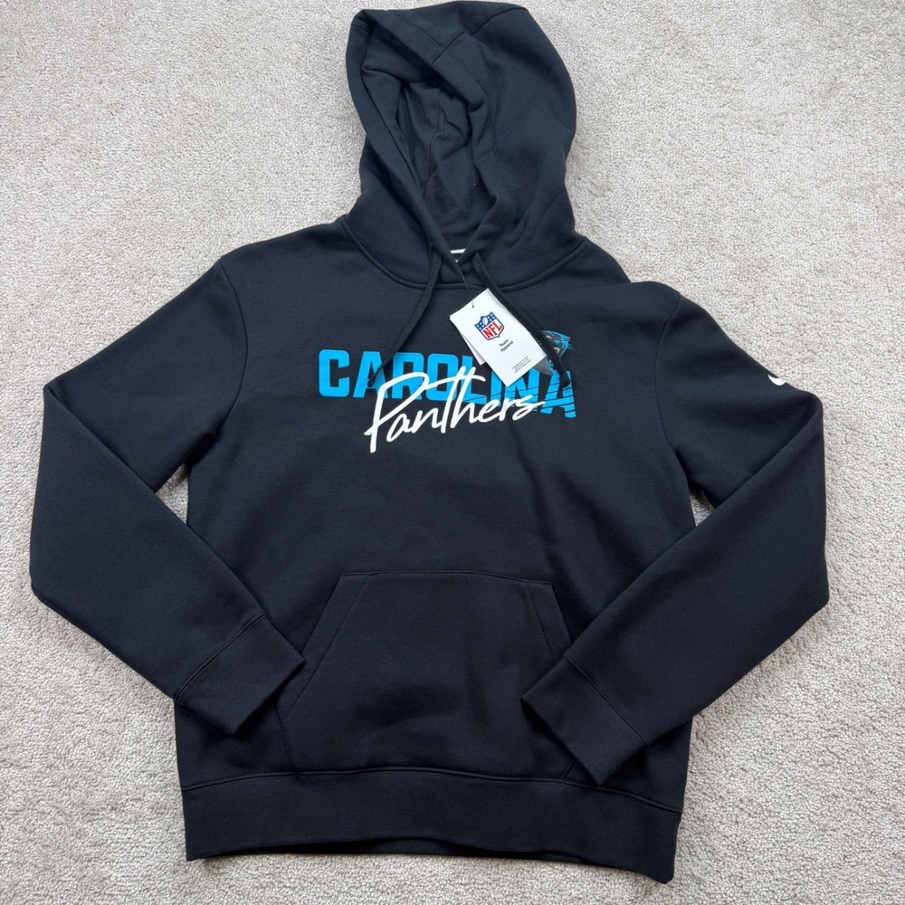 NEW Nike Womens S Hoodie Carolina Panthers Black NFL Team Apparel Sweatshirt NWT